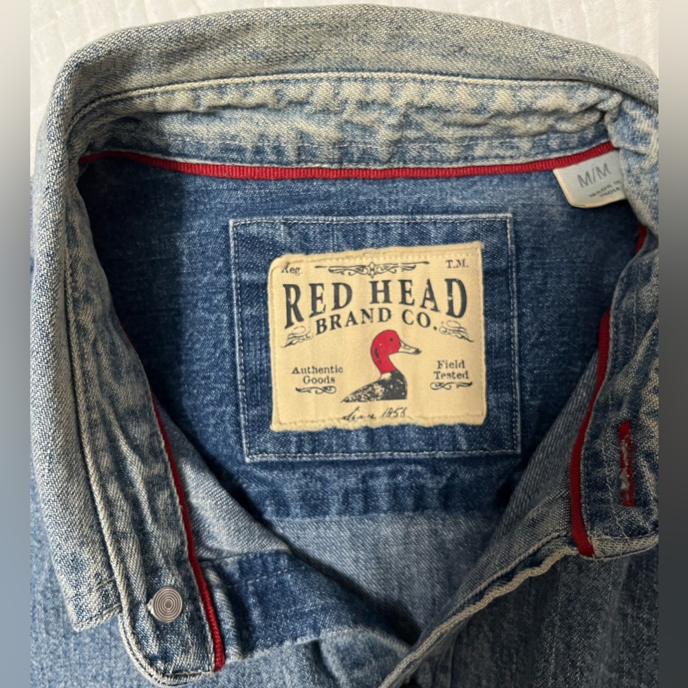 RedHead 100% Cotton Denim Button Up Shirt - Picture 2 of 6